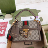 Gucci Queen Margaret Top Handle Bag GG Supreme Bee .