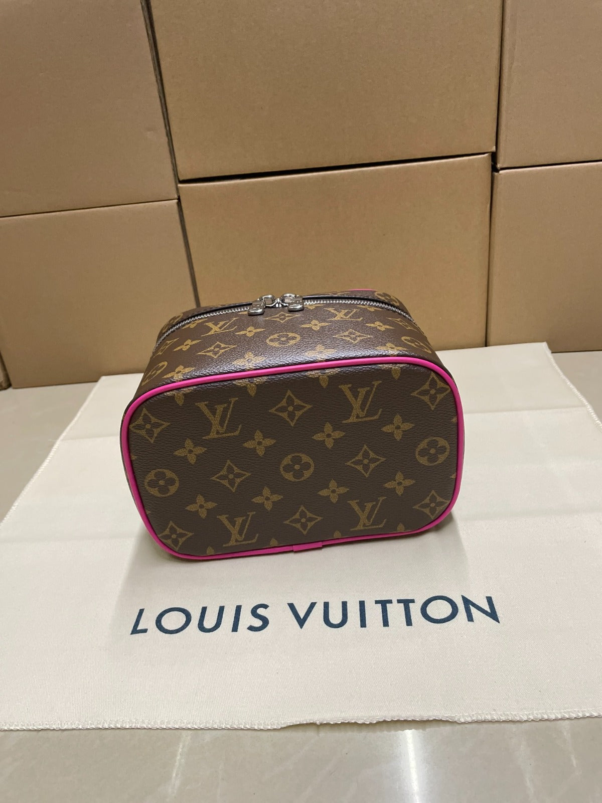 Louis Vuitton Nice Nano Monogram Canvas Pink Trim .