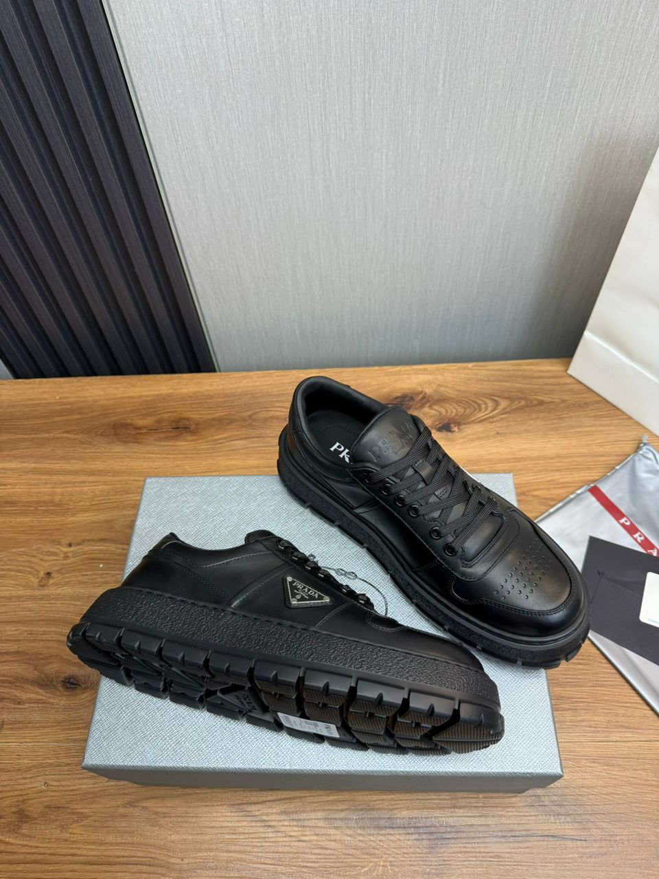 Prada Leather Sneaker Black