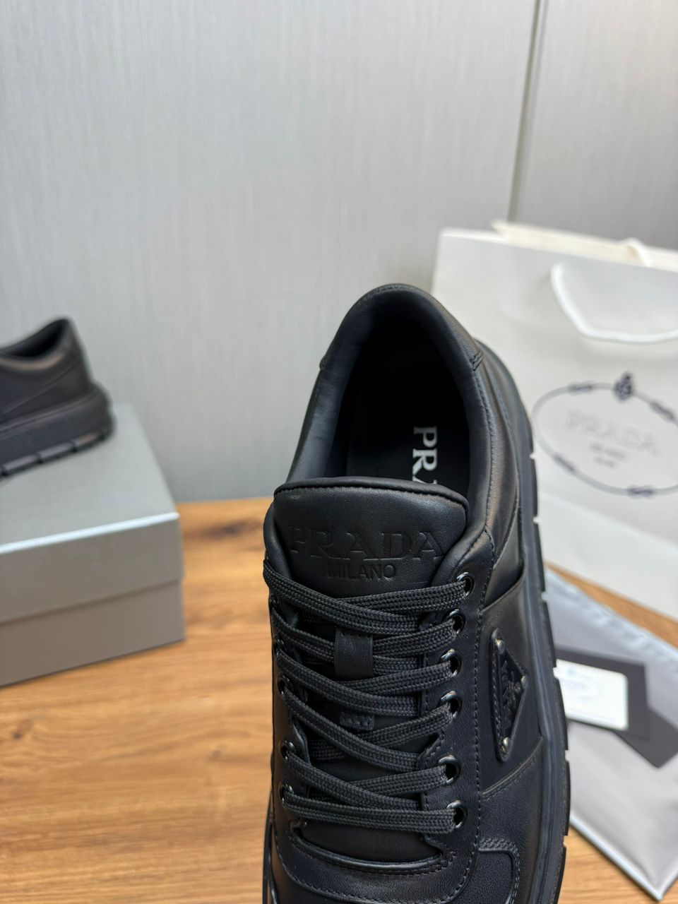 Prada Leather Sneaker Black
