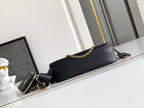 Bolsa Prada Chain Shoulder Bag Couro Preto .