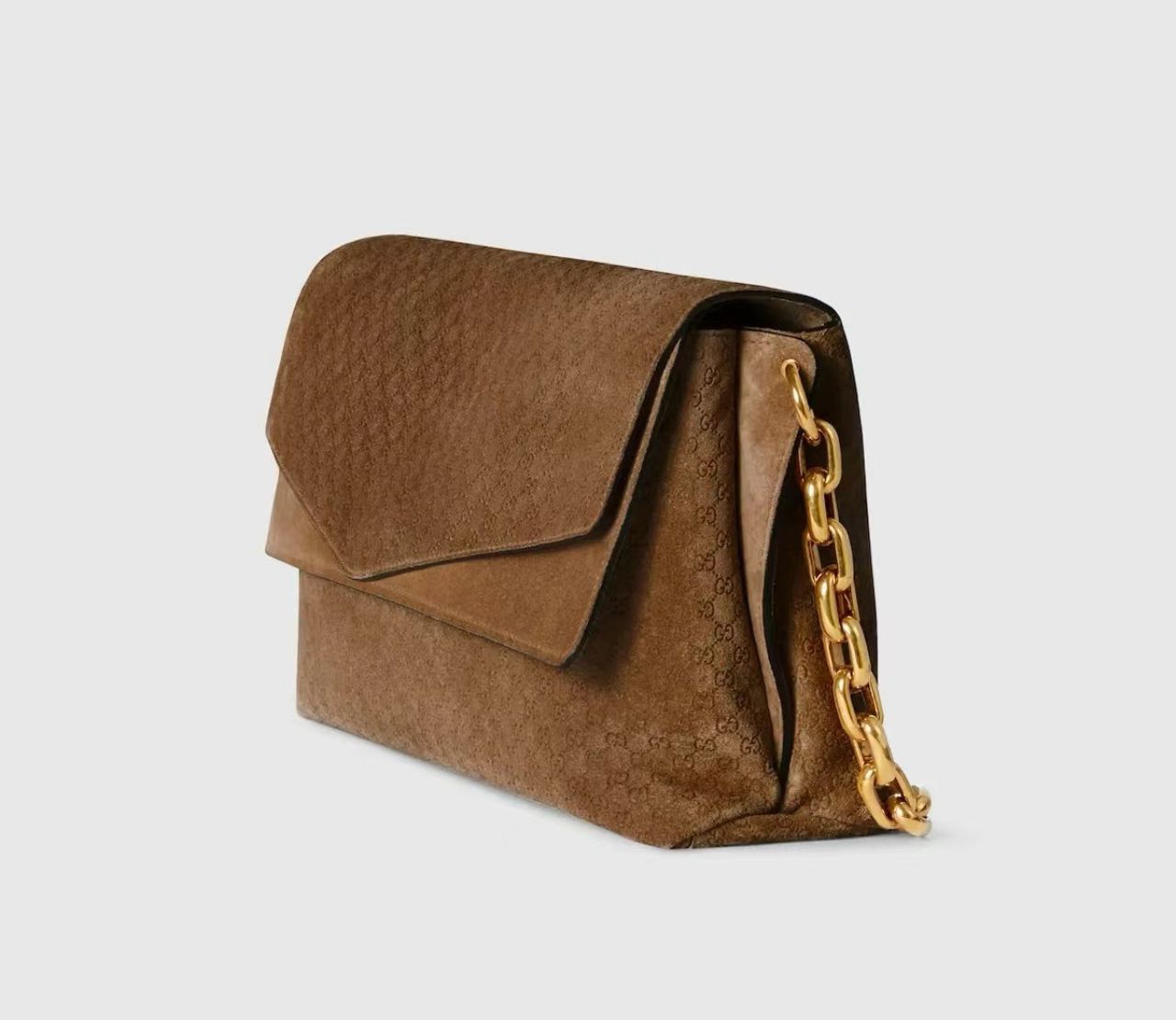 Gucci Blondie GG Monogram Shoulder Bag  Marrom .