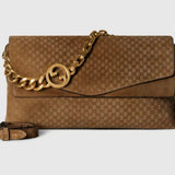 Gucci Blondie GG Monogram Shoulder Bag  Marrom .