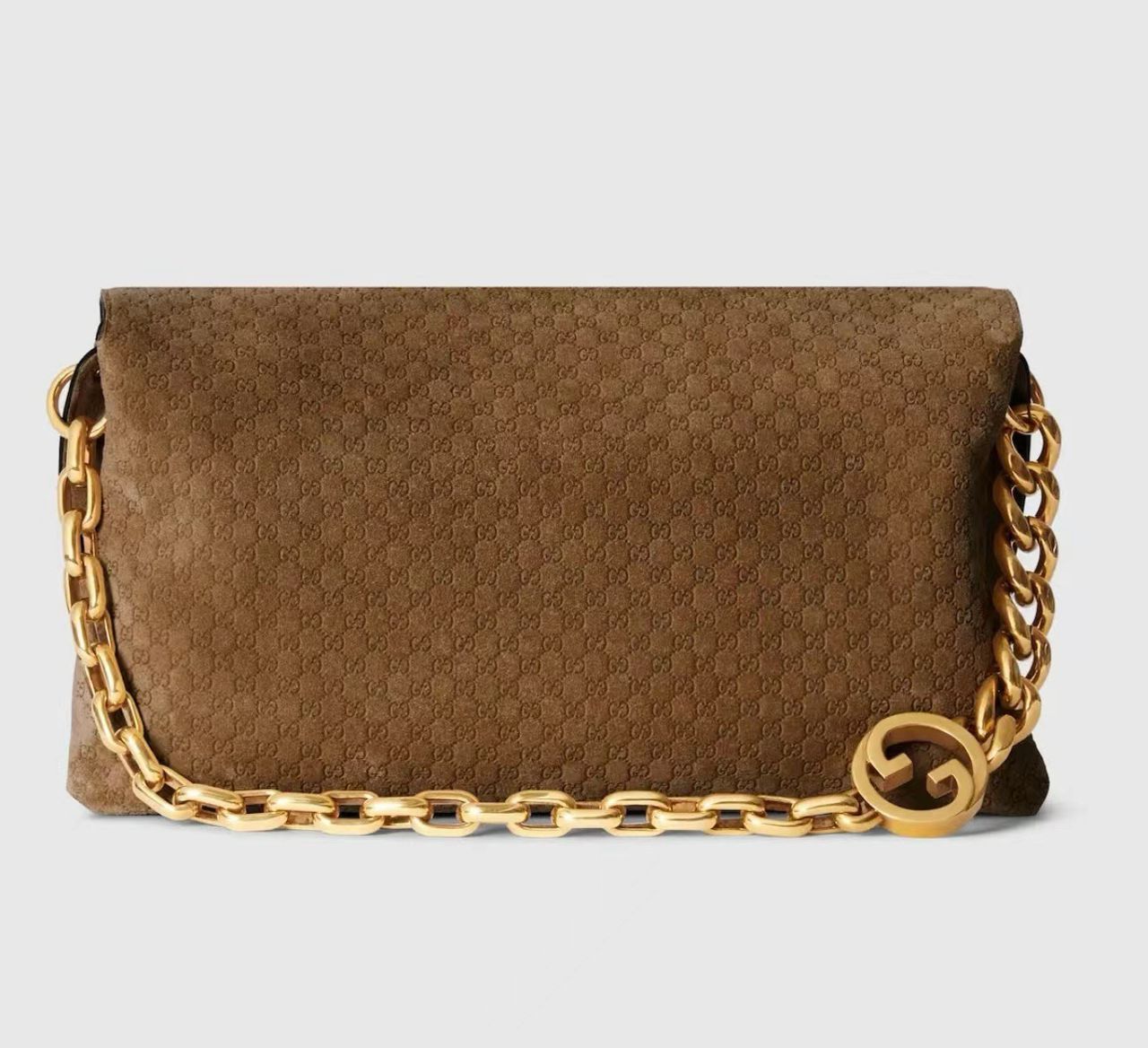 Gucci Blondie GG Monogram Shoulder Bag  Marrom .