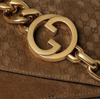 Gucci Blondie GG Monogram Shoulder Bag  Marrom .