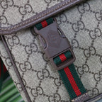 Gucci GG Supreme Web Messenger Bag Canvas Bege .