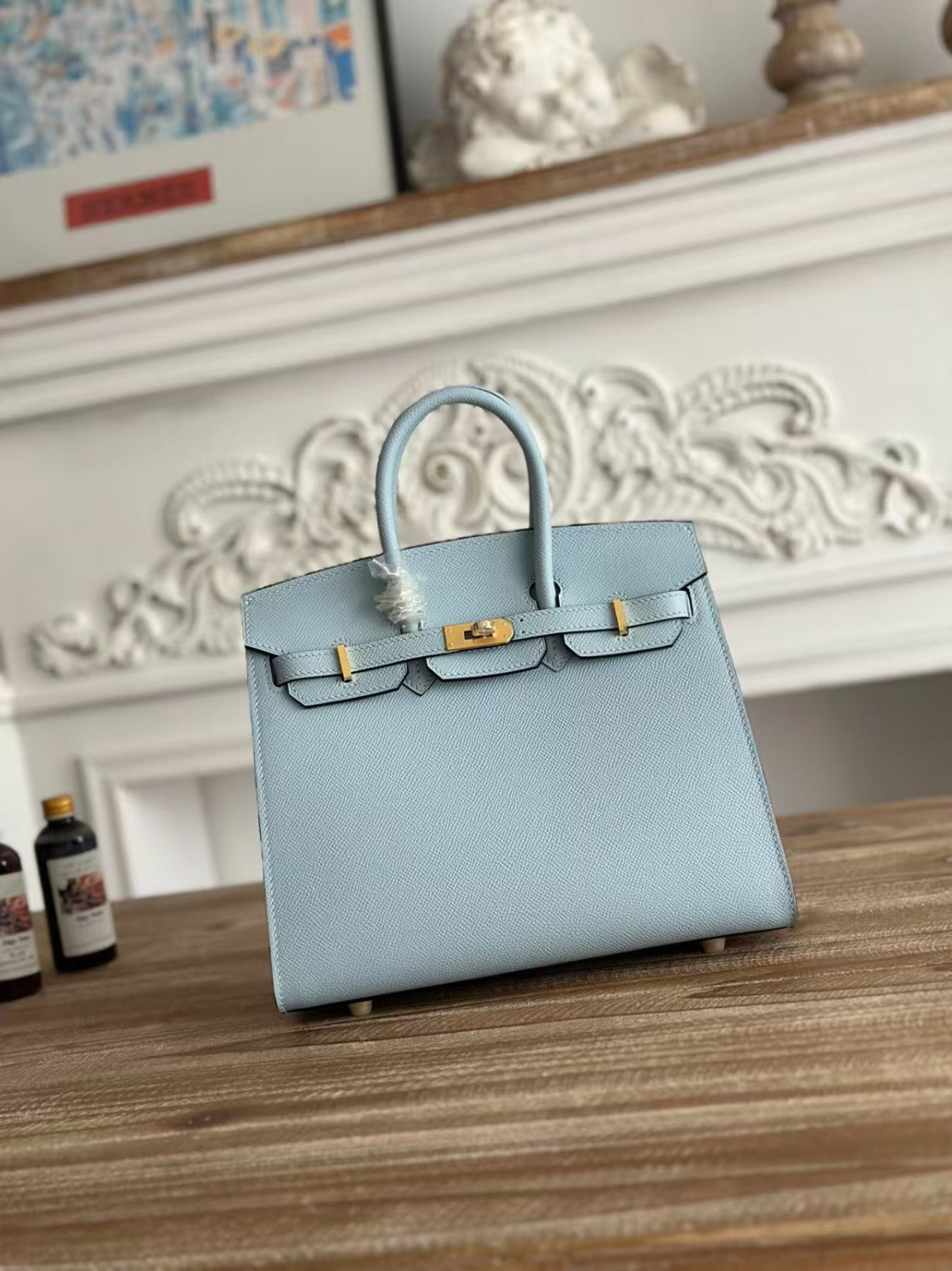 Hermès Birkin Bag Couro Blue Brume .
