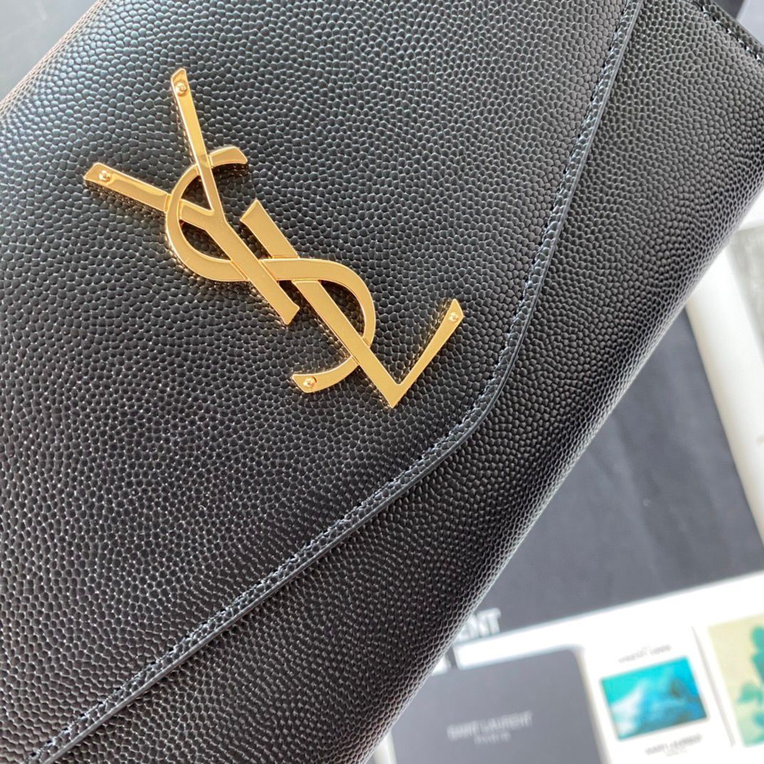 Saint Laurent Kate Wallet On Chain Black Gold .