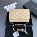 Chanel Wallet On Chain Beige Silver Hardware .