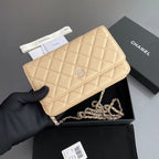 Chanel Wallet On Chain Beige Silver Hardware .