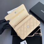 Chanel Wallet On Chain Beige Silver Hardware .