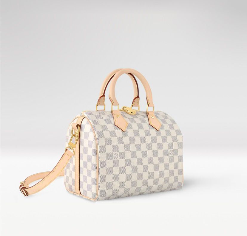 Bolsa Louis Vuitton Speedy Bandoulière 25 em canvas Damier Azur .