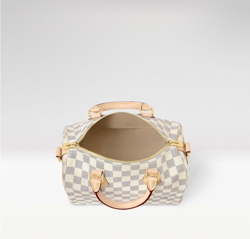 Bolsa Louis Vuitton Speedy Bandoulière 25 em canvas Damier Azur .