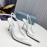 Prada Scarpin Slingback White .