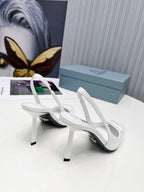 Prada Scarpin Slingback White .