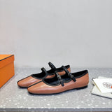 Hermès Lilia Mary Jane Ballet Flats Rose/Black .