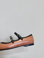 Hermès Lilia Mary Jane Ballet Flats Rose/Black .