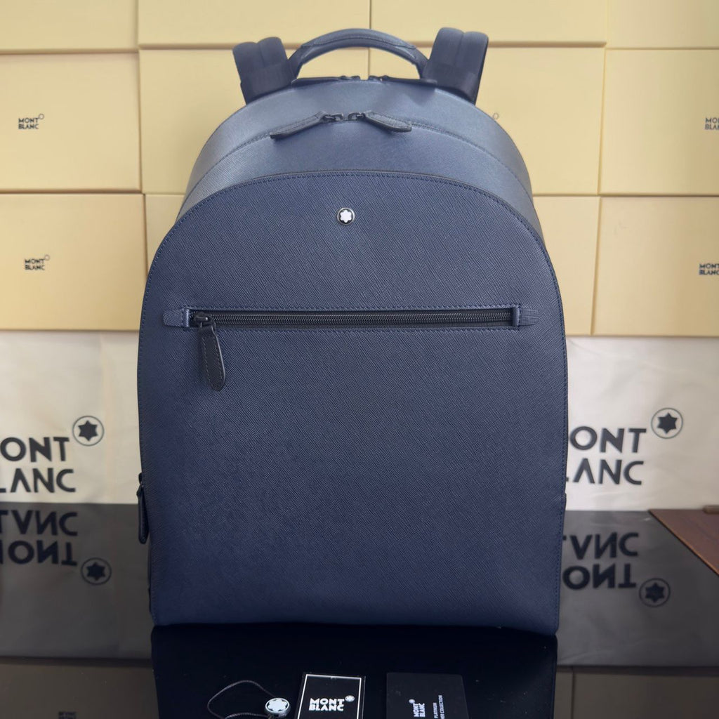 Mochila Montblanc Sartorial Azul-Marinho com 3 Compartimentos .