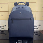 Mochila Montblanc Sartorial Azul-Marinho com 3 Compartimentos .