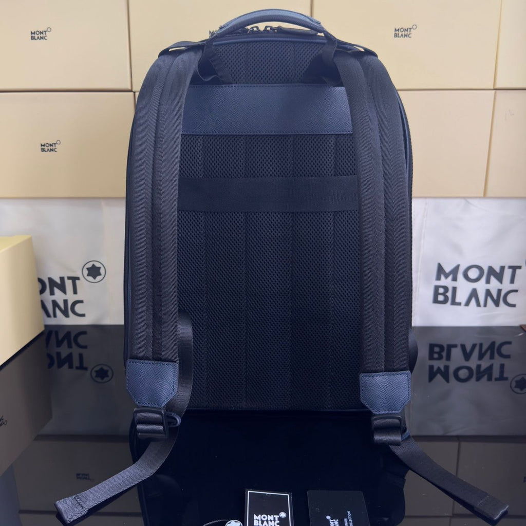 Mochila Montblanc Sartorial Azul-Marinho com 3 Compartimentos .