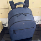 Mochila Montblanc Sartorial Azul-Marinho com 3 Compartimentos .