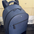 Mochila Montblanc Sartorial Azul-Marinho com 3 Compartimentos .