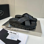 Chinelo Prada Crisscross Rubber Slides .