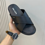 Chinelo Prada Crisscross Rubber Slides .