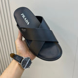 Chinelo Prada Crisscross Rubber Slides .