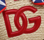 Dolce & Gabbana Kendra Small Raffia Tote Bag Red
