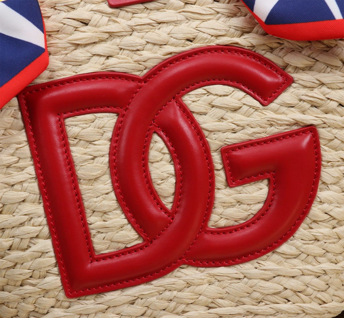 Dolce & Gabbana Kendra Small Raffia Tote Bag Red