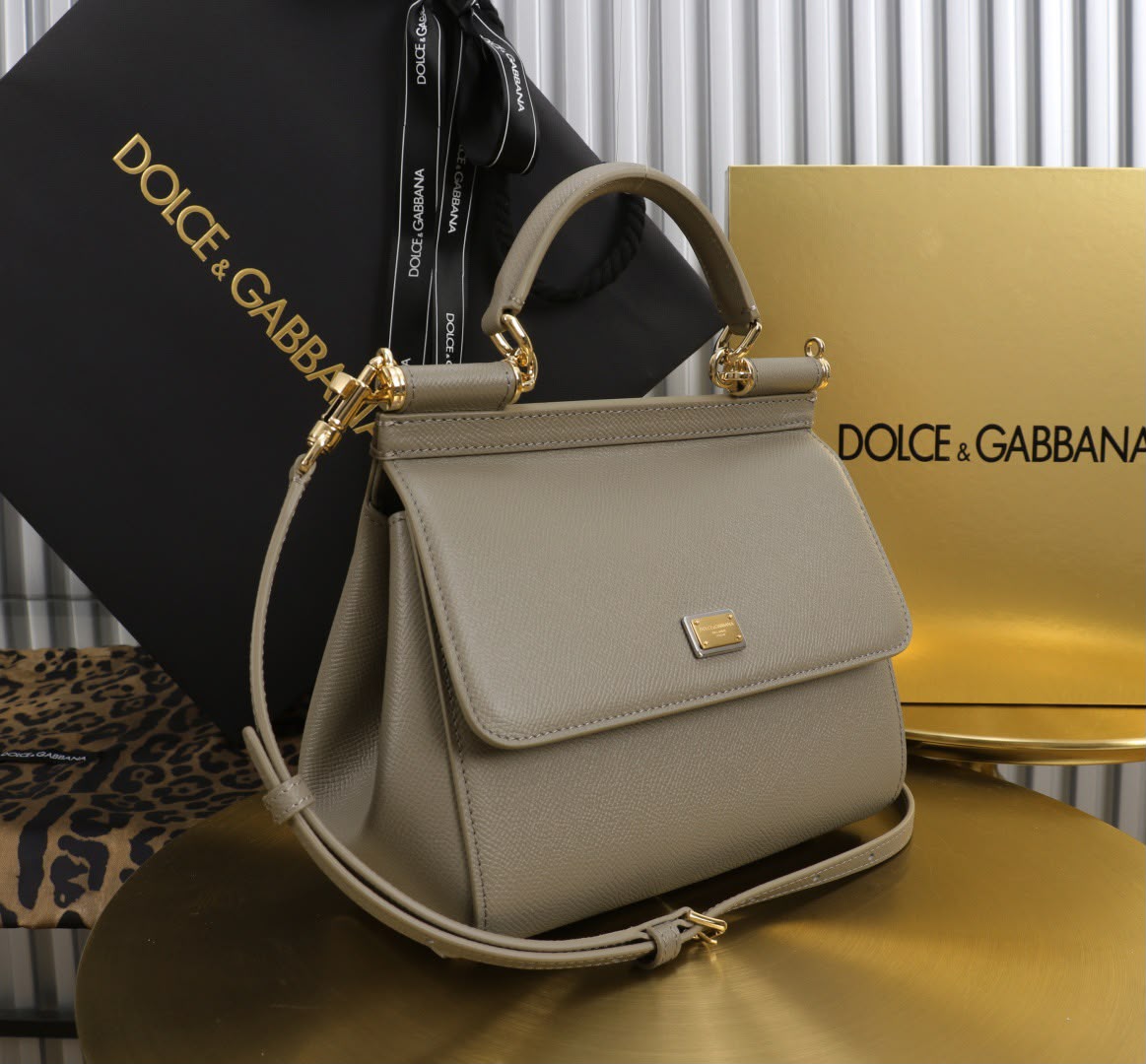 Dolce & Gabbana Sicily Small Handbag Taupe .