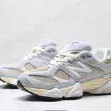 Tênis New Balance 9060 em Mesh e Camurça Off White .