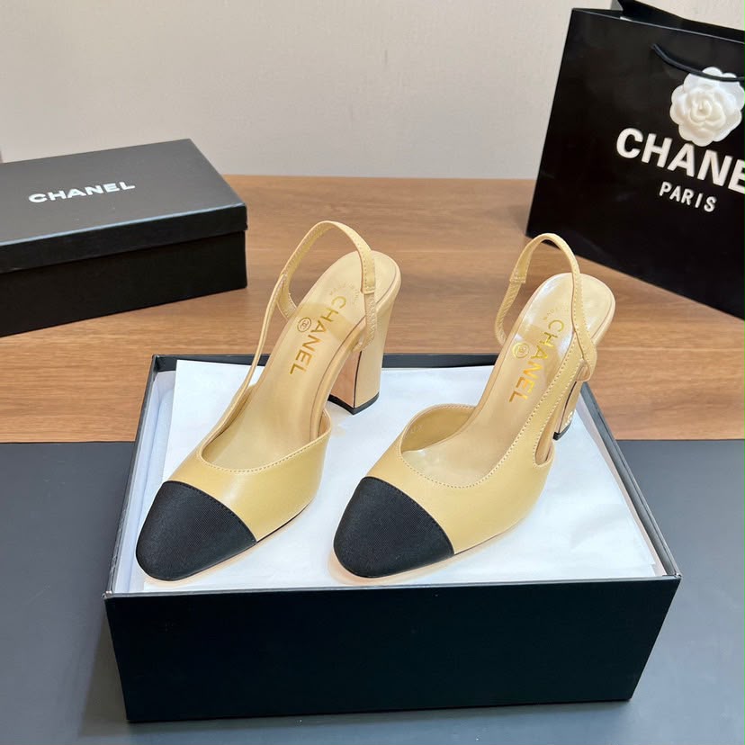 Chanel Scarpin Slingback Cap Toe