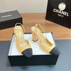 Chanel Scarpin Slingback Cap Toe