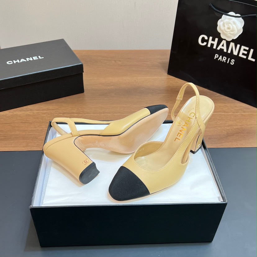 Chanel Scarpin Slingback Cap Toe