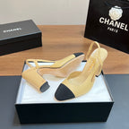 Chanel Scarpin Slingback Cap Toe