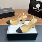 Chanel Scarpin Slingback Cap Toe