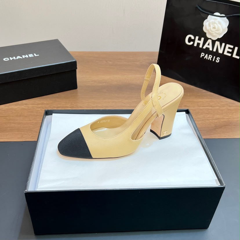Chanel Scarpin Slingback Cap Toe