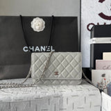 Chanel Wallet On Chain Grey Silver Hardware .