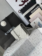 Chanel Wallet On Chain Grey Silver Hardware .