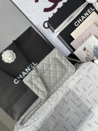 Chanel Wallet On Chain Grey Silver Hardware .