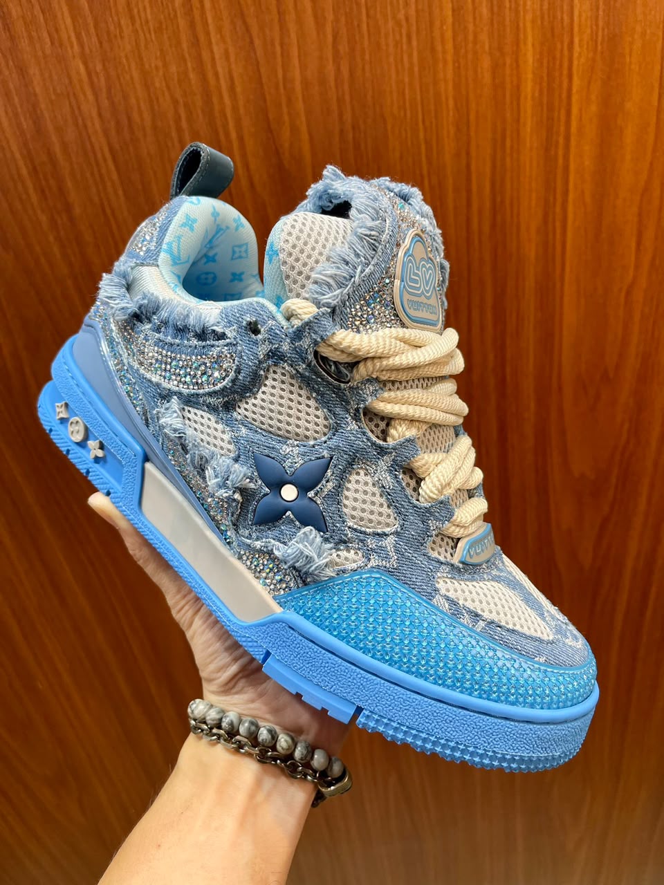Louis Vuitton Skate "Blue Swarovski Monogram"