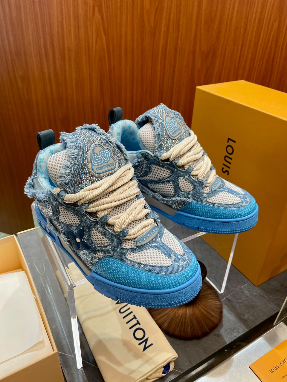 Louis Vuitton Skate "Blue Swarovski Monogram"