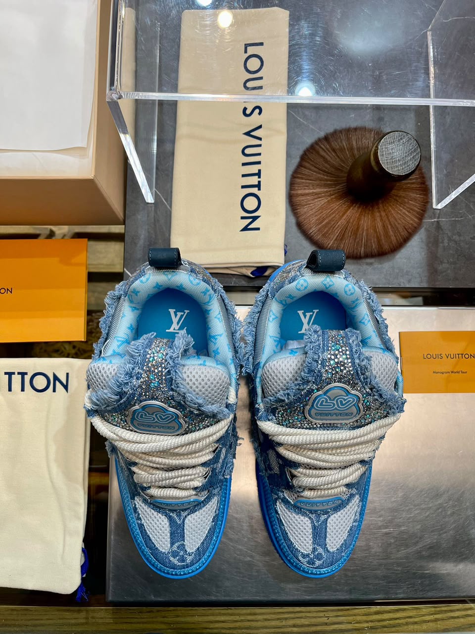 Louis Vuitton Skate "Blue Swarovski Monogram"
