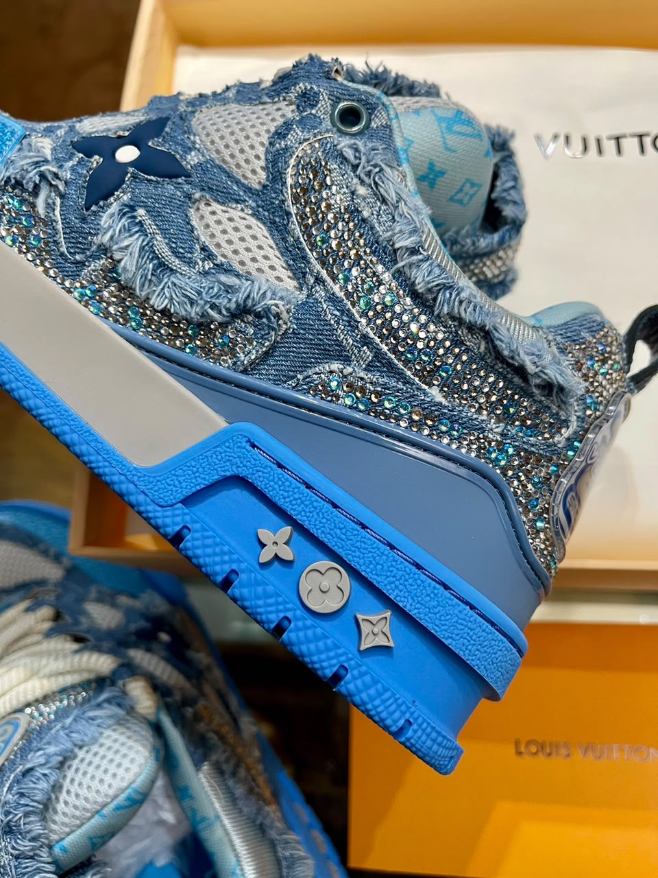 Louis Vuitton Skate "Blue Swarovski Monogram"