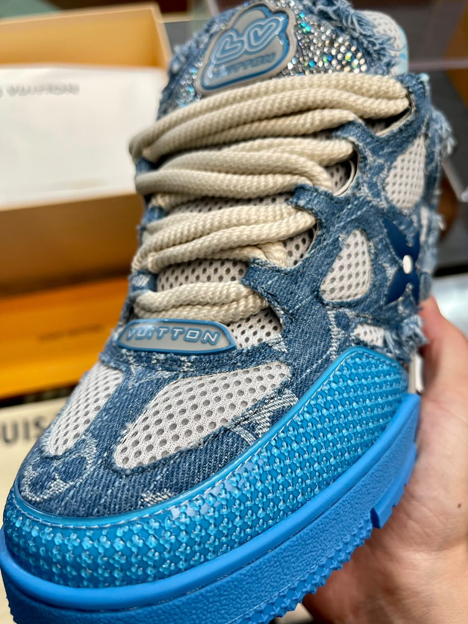 Louis Vuitton Skate "Blue Swarovski Monogram"