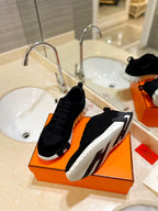 Hermes Air Mesh Bouncing Black White Suede