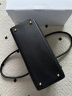 Chanel Executive Cerf Tote All Black Leather Gold Hardware .