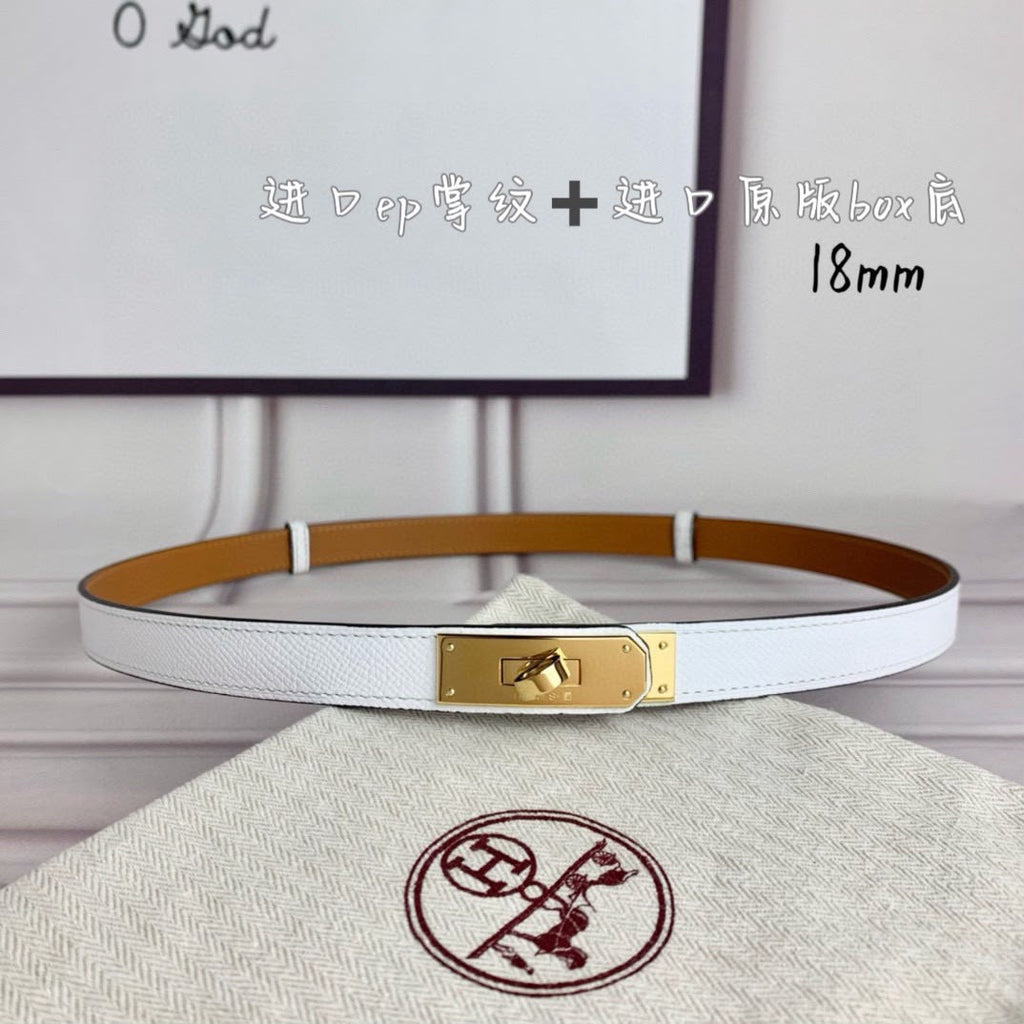 Cinto Hermes Kelly 17 White